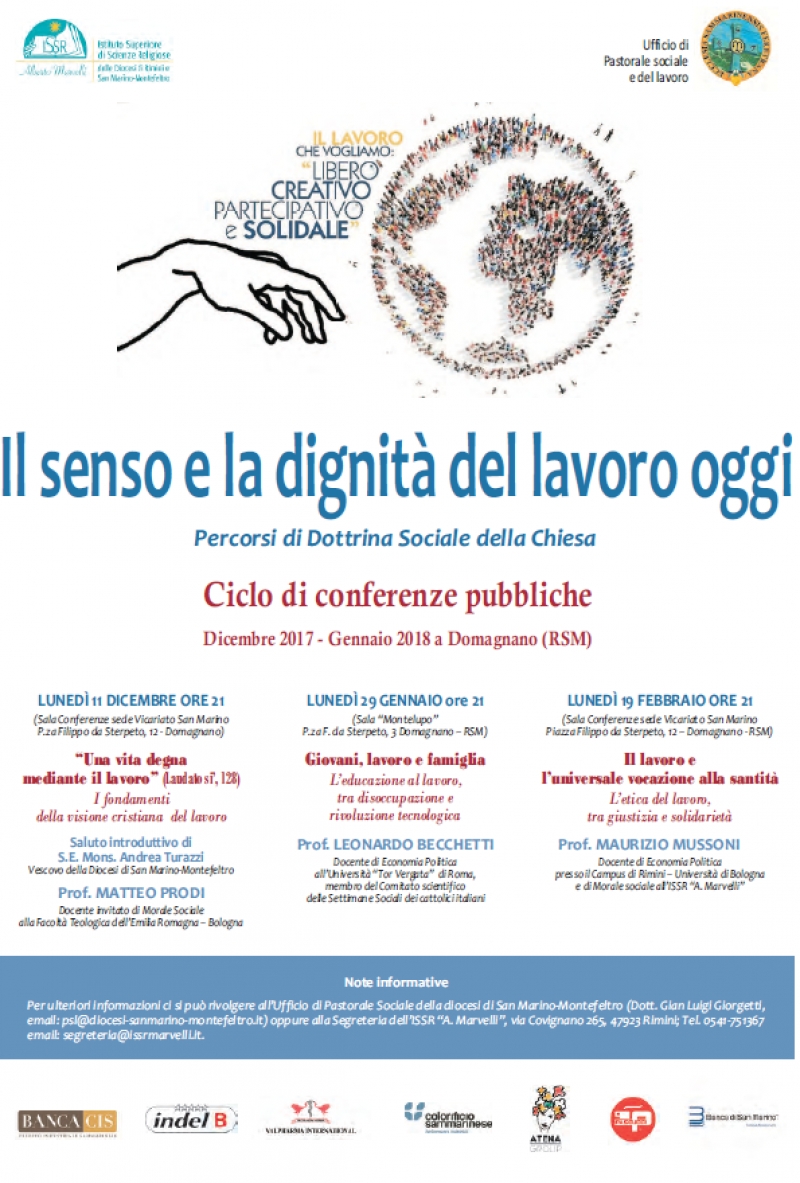 Ciclo di conferenze pubbliche sul tema “Il senso e la dignità del lavoro oggi”