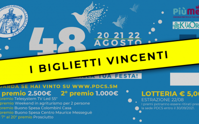 Estrazione Lotteria 48 Festa dell’Amicizia 2021 – I biglietti vincenti