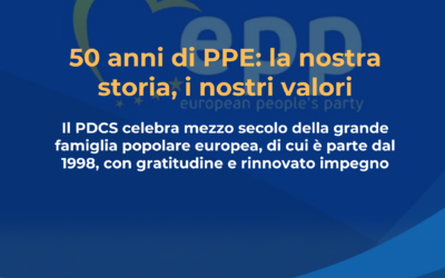 Cinquant’anni di Partito Popolare Europeo: il PDCS celebra mezzo secolo della grande famiglia popolare, di cui è parte del cammino